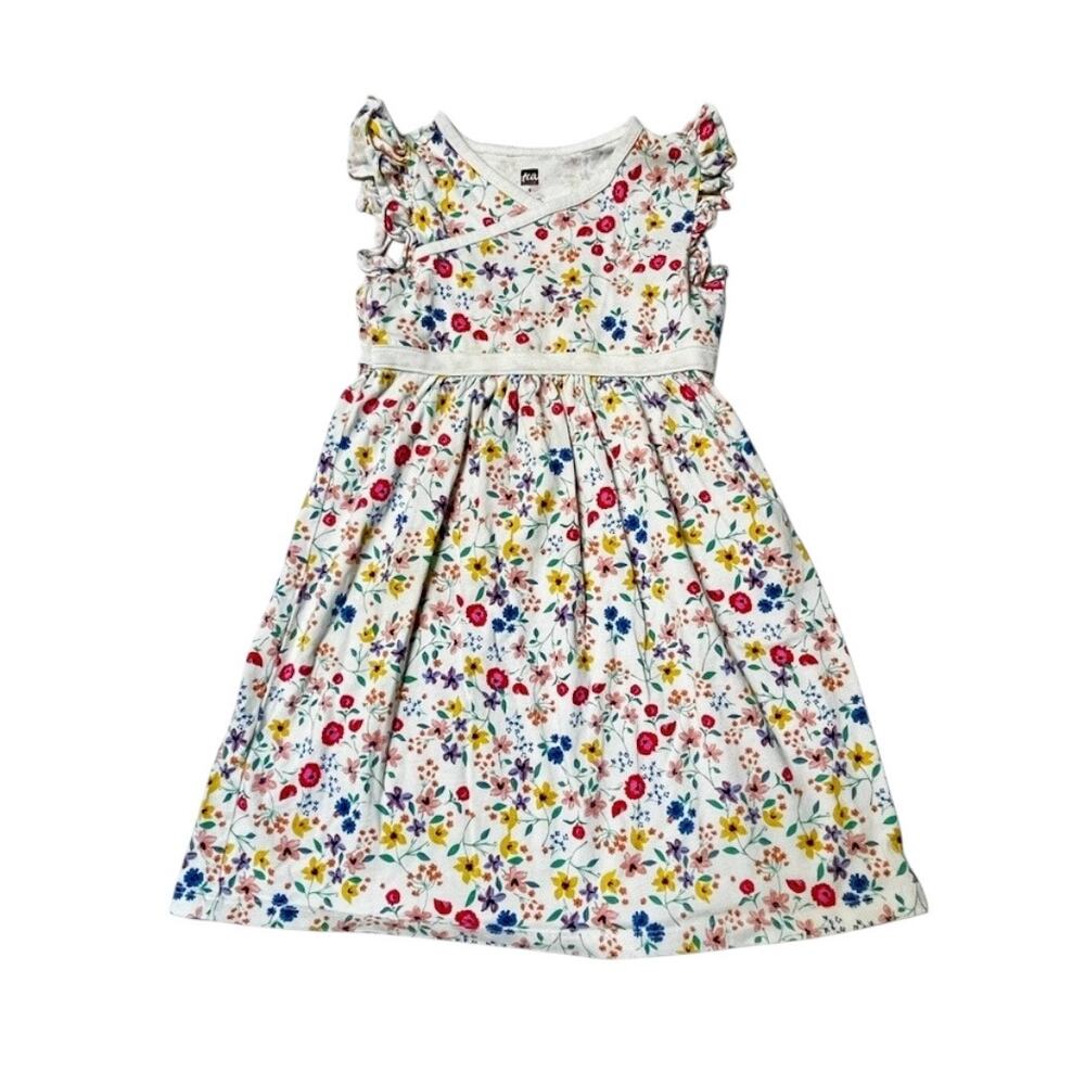 Tea Collection Floral Wrap Neck Dress Size 5